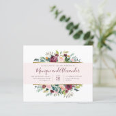 Begroting Chic roze Stripe Waterverf Floral Weddin (Staand voorkant)