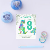 Begroting Dinosaur Birthday Party Flyer (Enkel)
