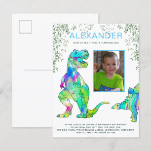 Begroting Dinosaur Roar Birthday Party Uitnodiging Briefkaart
