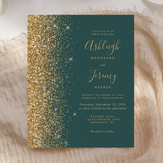 Begroting donkergroene gouden weddenschappen