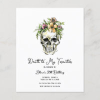 Begroting Dood voor mijn 20s Floral Skull Uitnodig