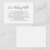 BEGROTING Eenvoudig script onze wens Notitiekaartje (Voorkant / Achterkant)