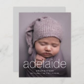 Begroting Eenvoudige geboorteaankondiging (Voorkant / Achterkant)