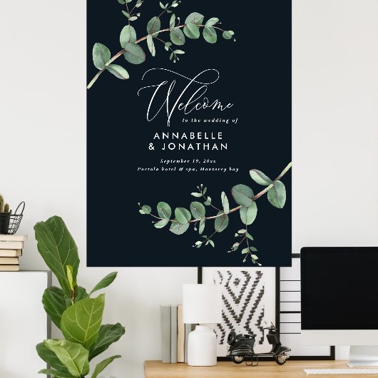 Begroting eenvoudige trouwerij-elegante zwarte euc poster (Thuiskantoor)