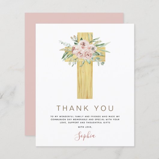 Begroting Eerste Heilige Communie Dank u droog roz (Voorkant / Achterkant)