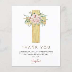 Begroting Eerste Heilige Communie Dank u droog roz Flyer