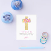 Begroting Eerste Heilige Communie Dank u Floral Pi Flyer (Enkel)