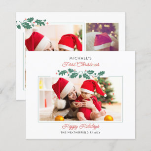 Begroting eerste kerstdag Baby Foto's vakantiekaar