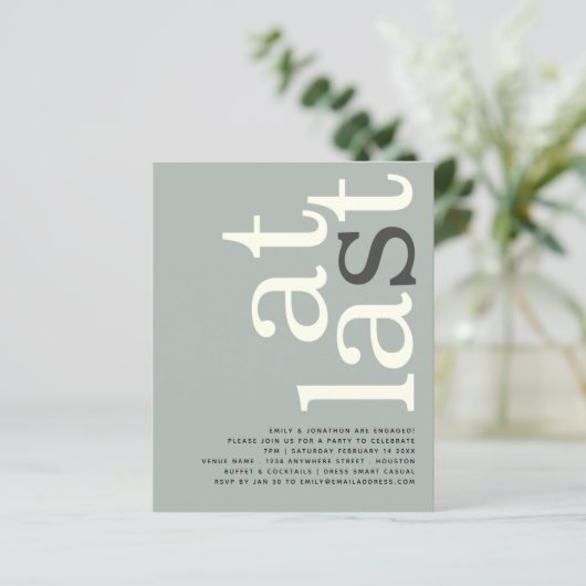 BEGROTING Eindelijk QR Code Sage Ivory Text Verlov (Staand voorkant)
