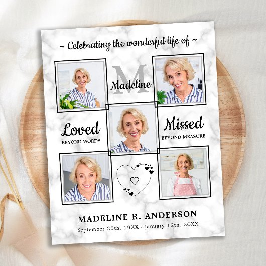 Begroting Elegant 5 Foto begrafenisherdenking van