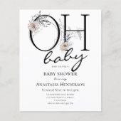 Begroting Elegant Baby shower-uitnodiging. (Voorkant)