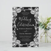 Begroting Elegant Black Floral Wedding Celebration (Staand voorkant)