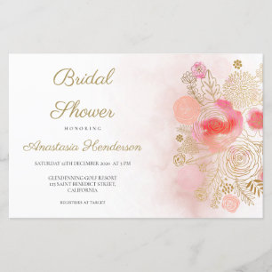 Begroting Elegant Bridal Shower-uitnodiging.