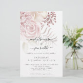 Begroting Elegant Florals Script Roze bruiloft uit (Staand voorkant)