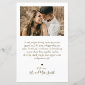 Begroting Elegant Foto Weddenschap Hartelijk dank (Achterkant)