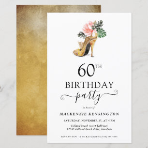 Begroting Elegant Gold High Heels 60e verjaardag