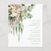 Begroting Elegant Green Floral Rozen Wedding (Voorkant)