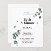 Begroting Elegant Green & White Waterverf Wedding (Voorkant / Achterkant)