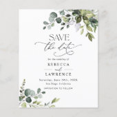 Begroting Elegant Greenery Wedding Save the Date (Voorkant)