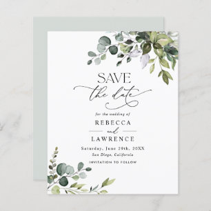 Begroting Elegant Greenery Wedding Save the Date