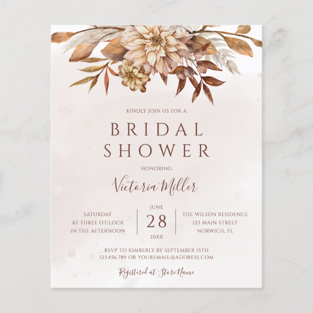 Begroting Elegant Herfst Moderne Vrijgezellenfeest (Voorkant)