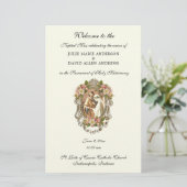 Begroting Elegant katholieke bruiloft Briefpapier (Staand voorkant)