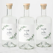 Begroting elegant modern eucalyptus botanische bru likeurfles etiket (Flessen)