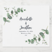 Begroting elegant modern eucalyptus botanische bru likeurfles etiket (Enkel label)