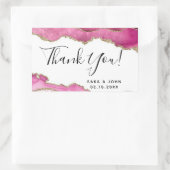 Begroting Elegant roze agate Hartelijk dank Rechthoekige Sticker (Tas)