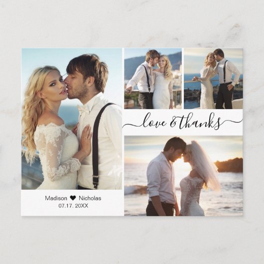 Begroting Elegant Script Collage Weddenschap Bedan Briefkaart (Voorkant)