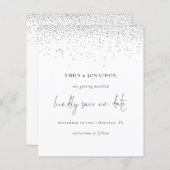 Begroting Elegant Script Silver Glitter sparen de  (Voorkant / Achterkant)