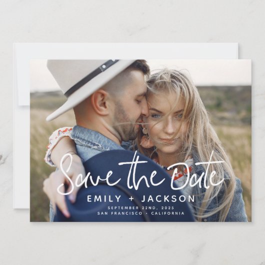Begroting Elegant Simple Save the Date Photo (Voorkant)