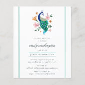Begroting Elegant Waterverf Peacock Baby shower (Voorkant)
