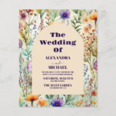 Begroting Elegant Waterverf Wildbloemen Weddenscha (Voorkant)