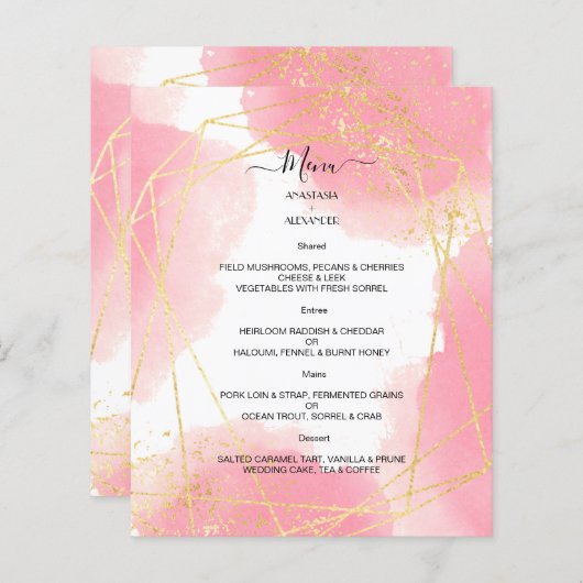 Begroting Elegant WEDDING MENU. MENU (Voorkant / Achterkant)