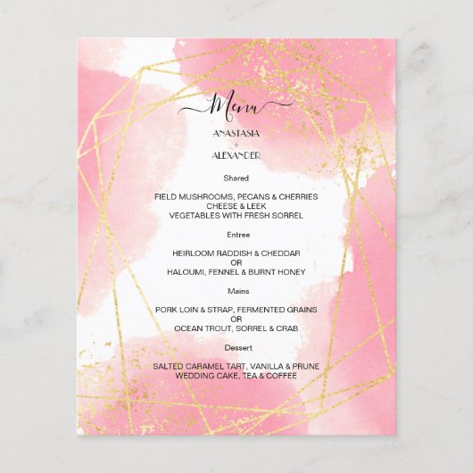 Begroting Elegant WEDDING MENU. MENU (Voorkant)