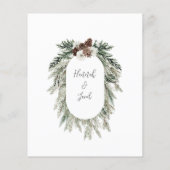 Begroting Elegant Winter Pine Cone Wedding Invitat (Achterkant)