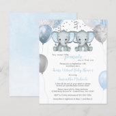 Begroting Elephant Twin Boys Virtueel Baby shower (Voorkant / Achterkant)