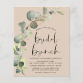 Begroting Eucalyptus Bridal Brunch Uitnodiging Flyer (Voorkant)