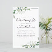 Begroting Eucalyptus Celebration of Life Invitatio (Staand voorkant)