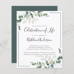 Begroting Eucalyptus Celebration of Life Invitatio