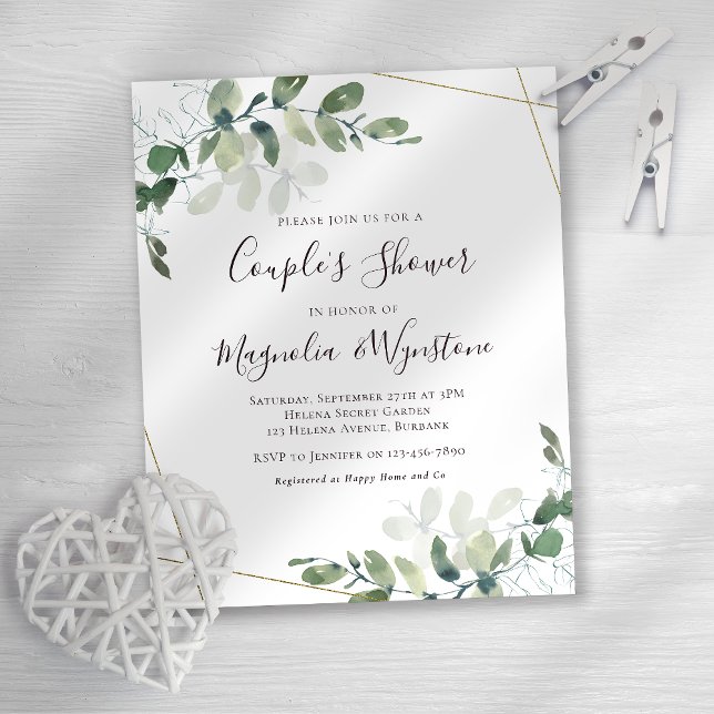 Begroting Eucalyptus Couple's Shower Invitation (Creator heeft geüpload)