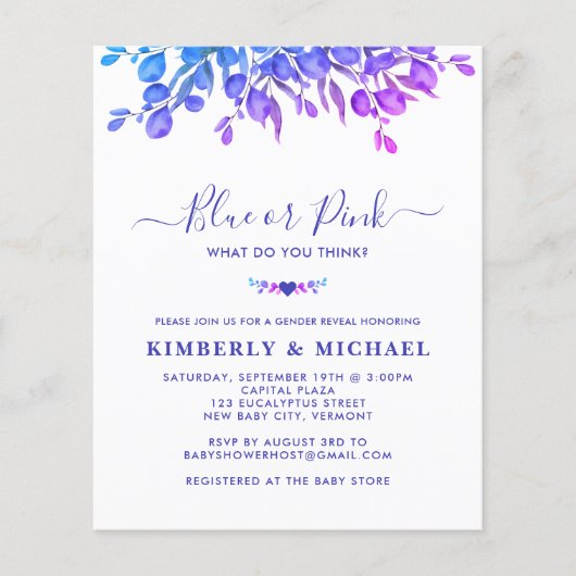 Begroting Eucalyptus Geslacht Paars blauw roze (Voorkant)