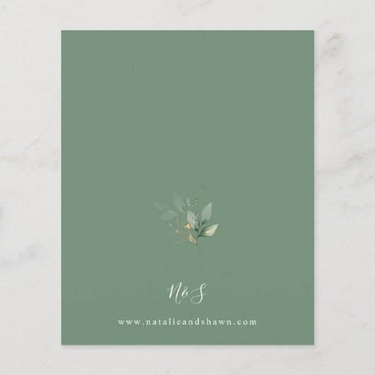 Begroting Eucalyptus Glow Gold Greenery Weddenscha Flyer (Achterkant)