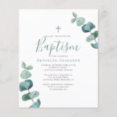 Begroting Eucalyptus Greenery Baptism Invitation (Voorkant)