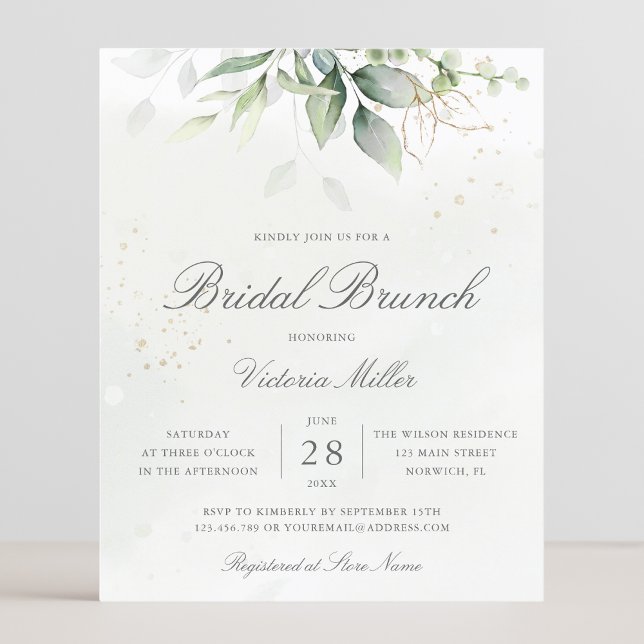 Begroting Eucalyptus Greenery Bridal Brunch Invite (Creator heeft geüpload)