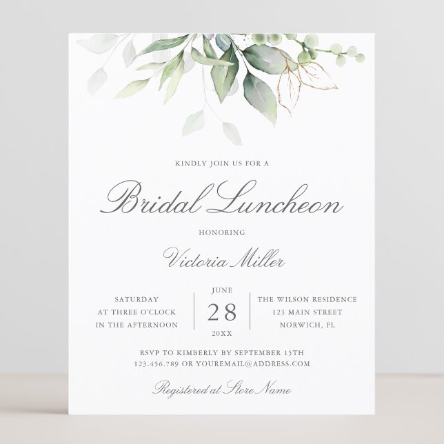 Begroting Eucalyptus Greenery Bridal Luncheon (Creator heeft geüpload)