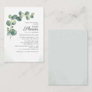 Begroting Eucalyptus Greenery Couples Baby shower Notitiekaartje