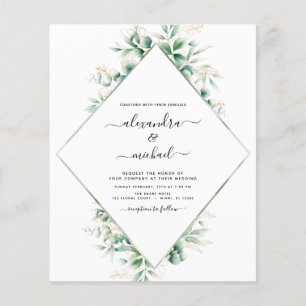 Begroting Eucalyptus Greenery Elegant Wedding Flyer
