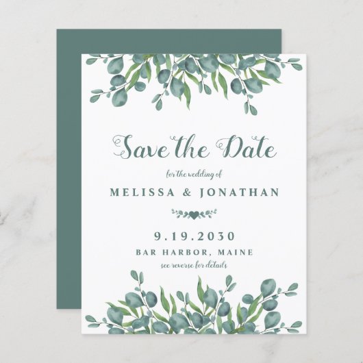 Begroting Eucalyptus Greenery QR Code sparen de Da (Voorkant / Achterkant)